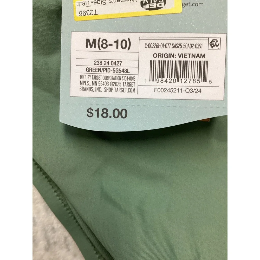 Shade‎ & Shore Women Green Side-Tie Bikini Bottom Medium 8-10 PID-5G548L